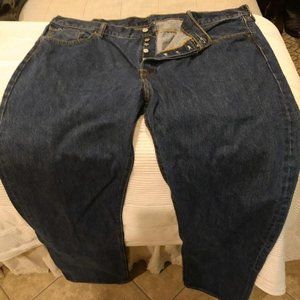 Men's Levi's 501 Button Fly Jeans Dark Wash, Size 44x36